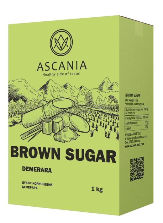 Brown sugar Dry Demerara, 1 kg