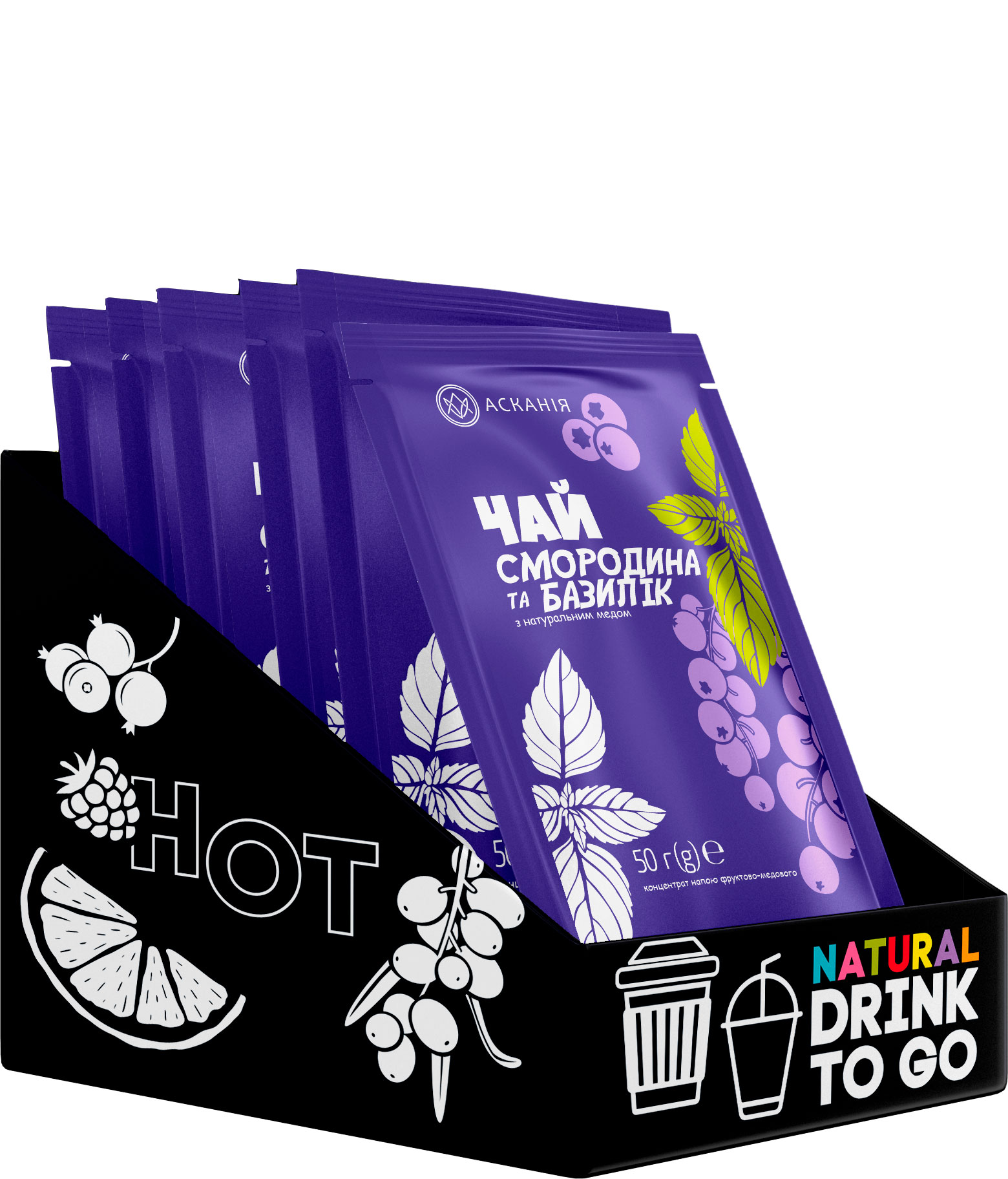 Fruit tea with honey «Currant and basil»