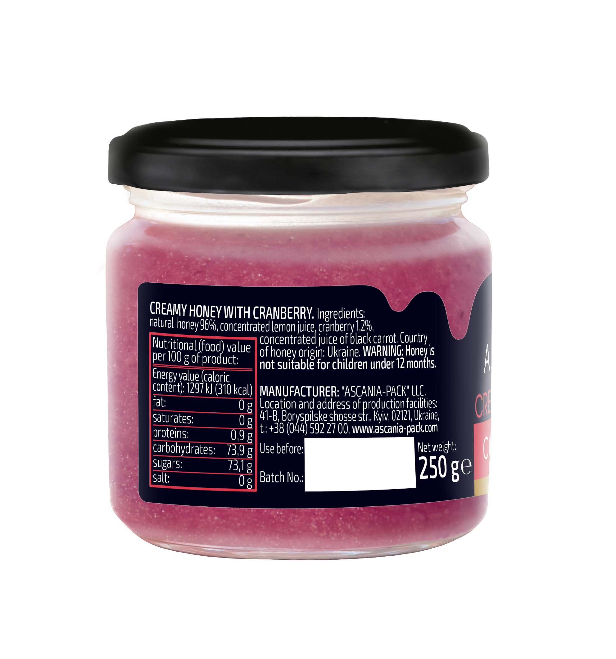 Creamy honey with CRANBERRY
